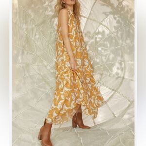 Nine West Yellow and White Maxi Dress